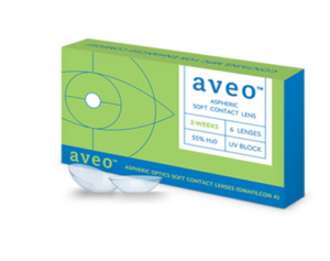 Lentilles de contact Aveo 2-WEEKS asphériques avec 55 pour cent d’eau
